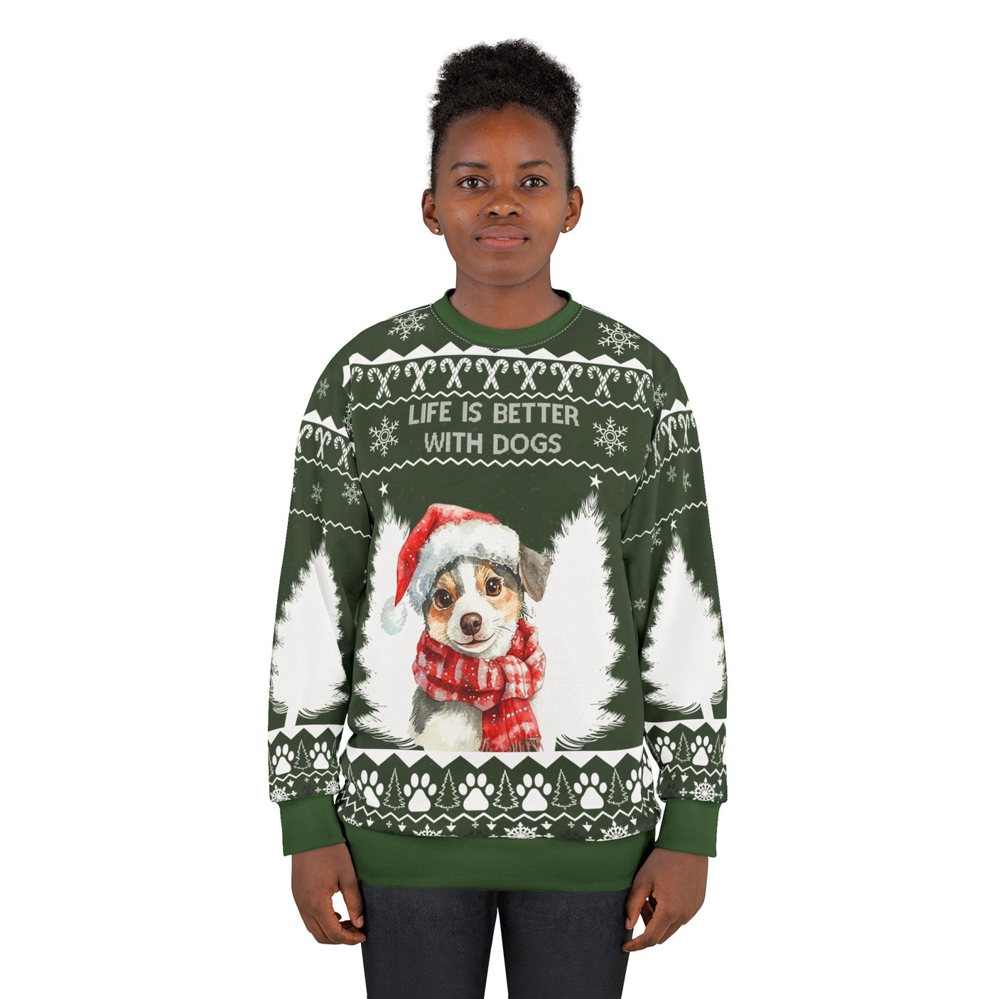 Life is better with dogs Christmas sweatshirt