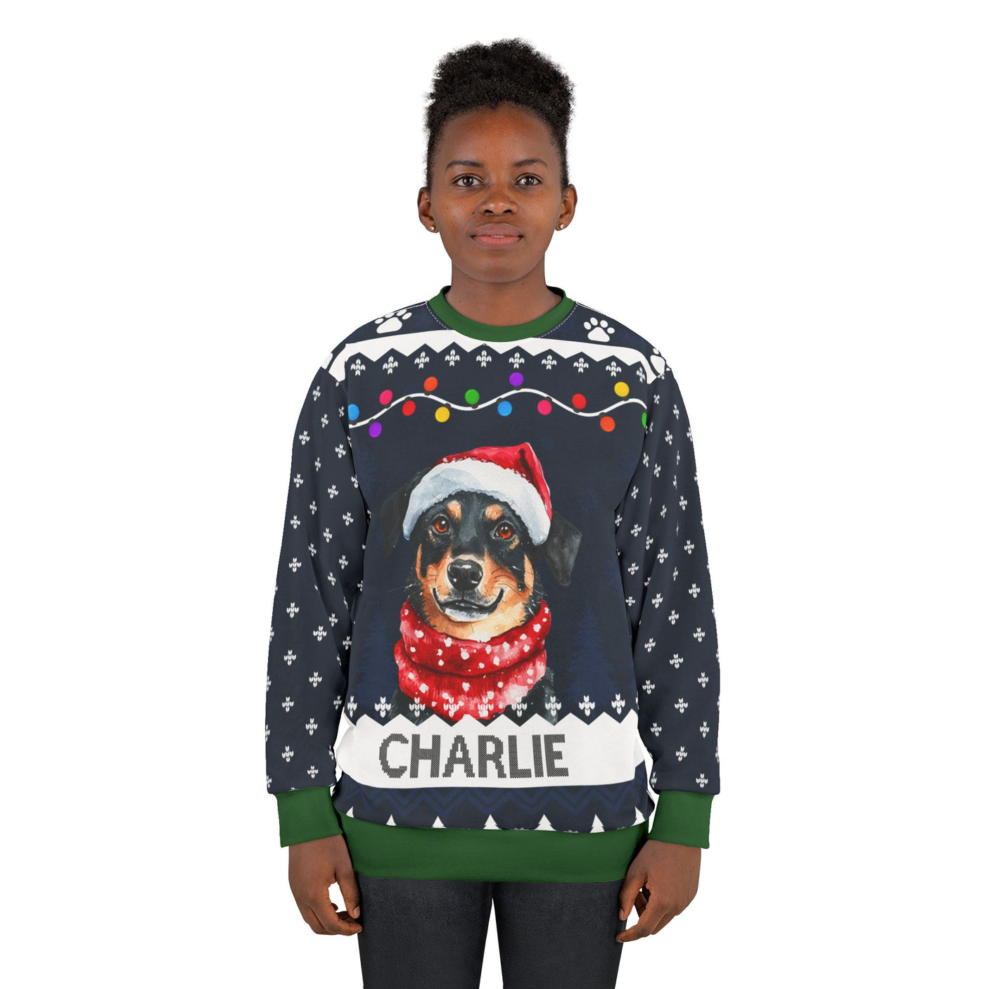 Personalized dog lover holiday sweater