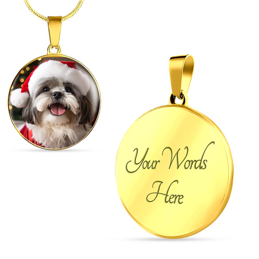 Personalized Custom Photo Shih Tzu Circle Necklace (Put Your Shih Tzu on a Necklace)