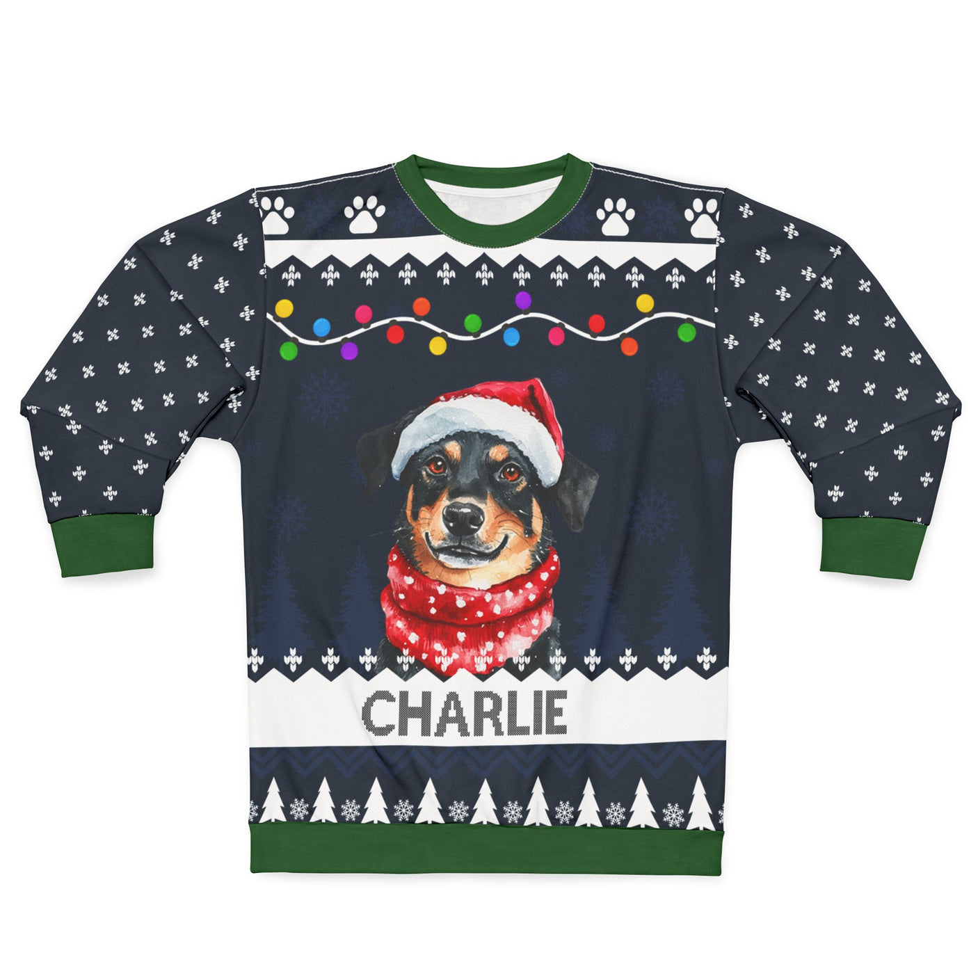AOP Sweatshirt – Custom Dog Name Christmas Sweater | Personalized Pet Lover Gift !