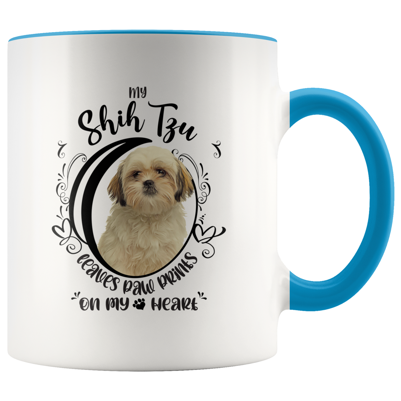 My Shih Tzu Leaves Paw Prints On My Heart White Shih Tzu Color Mug