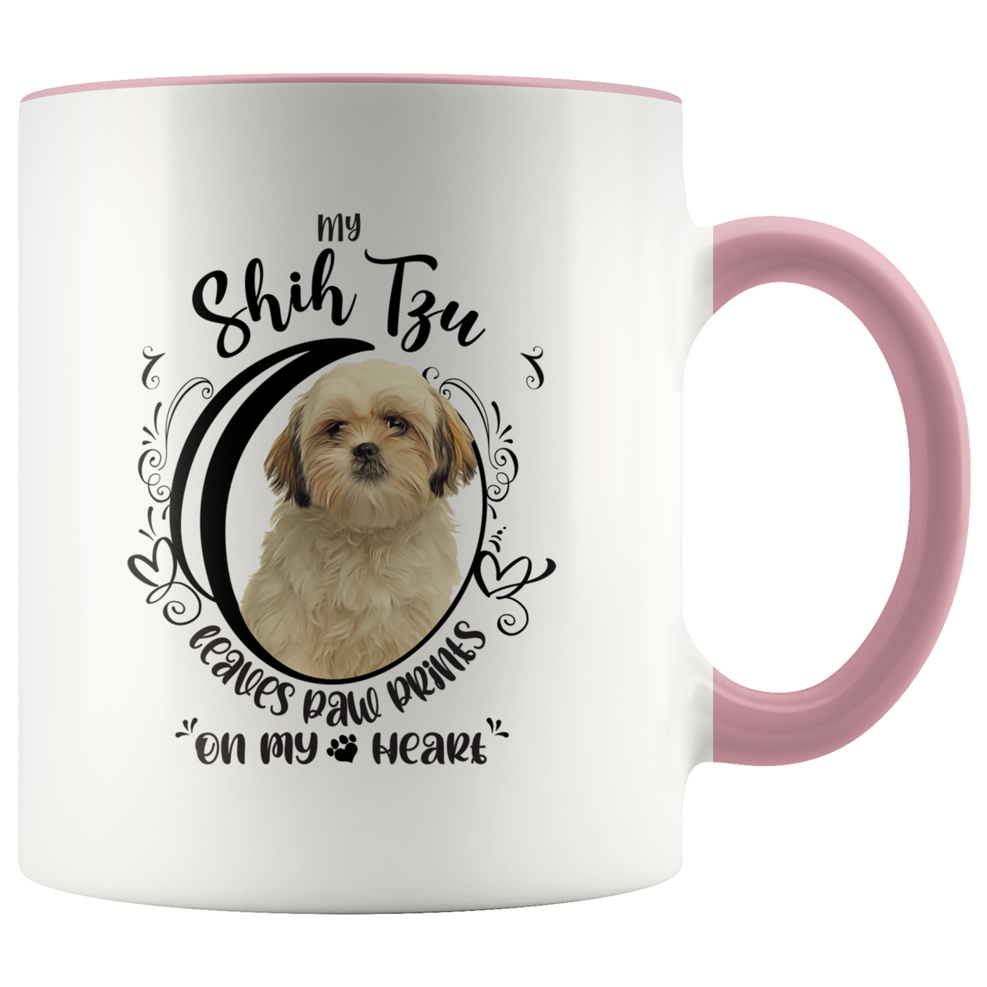 My Shih Tzu Leaves Paw Prints On My Heart White Shih Tzu Color Mug