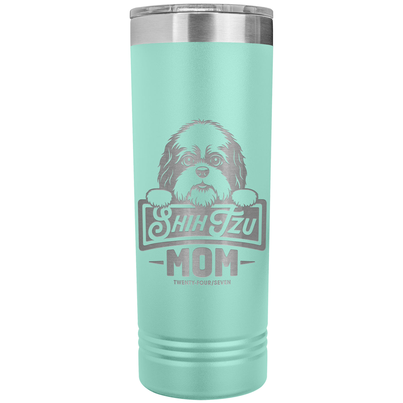 22 OZ. SKINNY TUMBLER -Shih Tzu Mom - Peeking