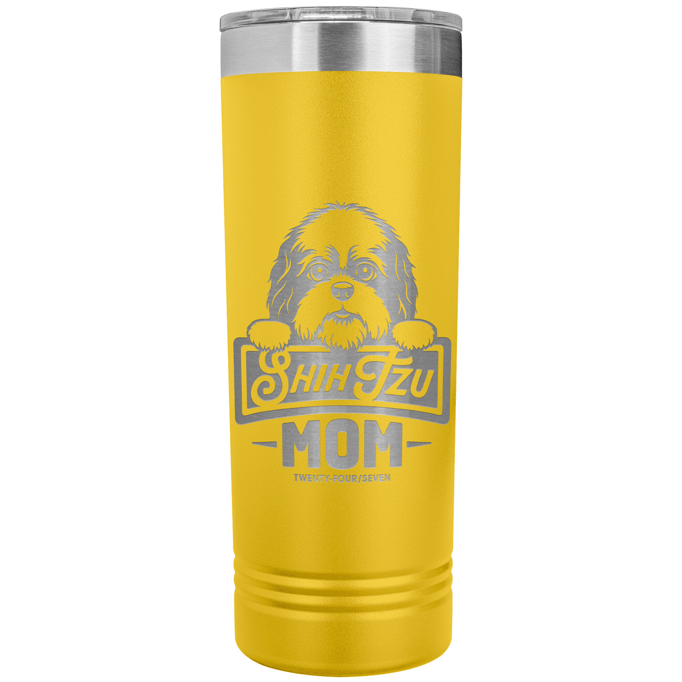 22 OZ. SKINNY TUMBLER -Shih Tzu Mom - Peeking