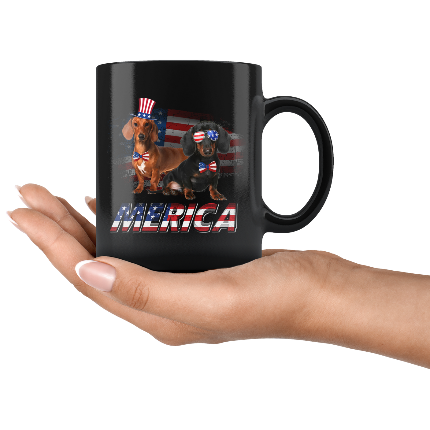 Dachshund 4th of July Merica Dachshund Dog Lover Mug