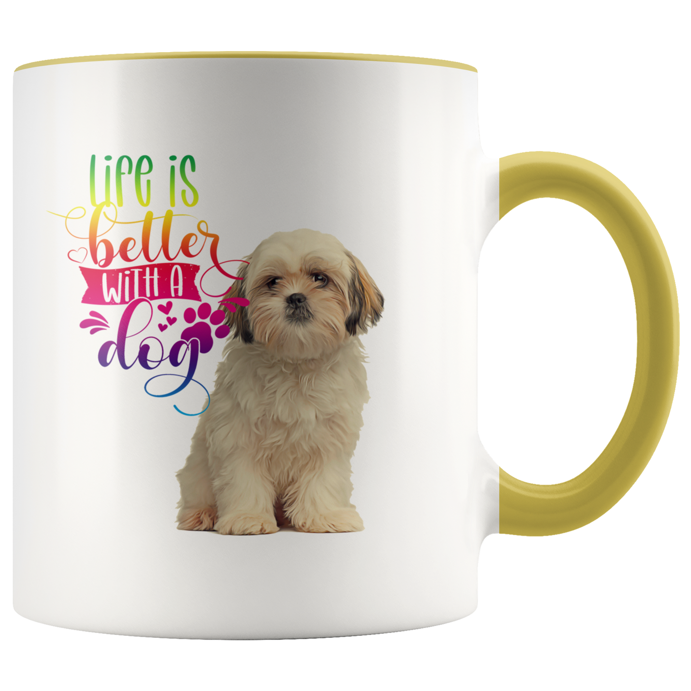 Life Is Better With A Dog Shih Tzu 2-Toned Color Mug