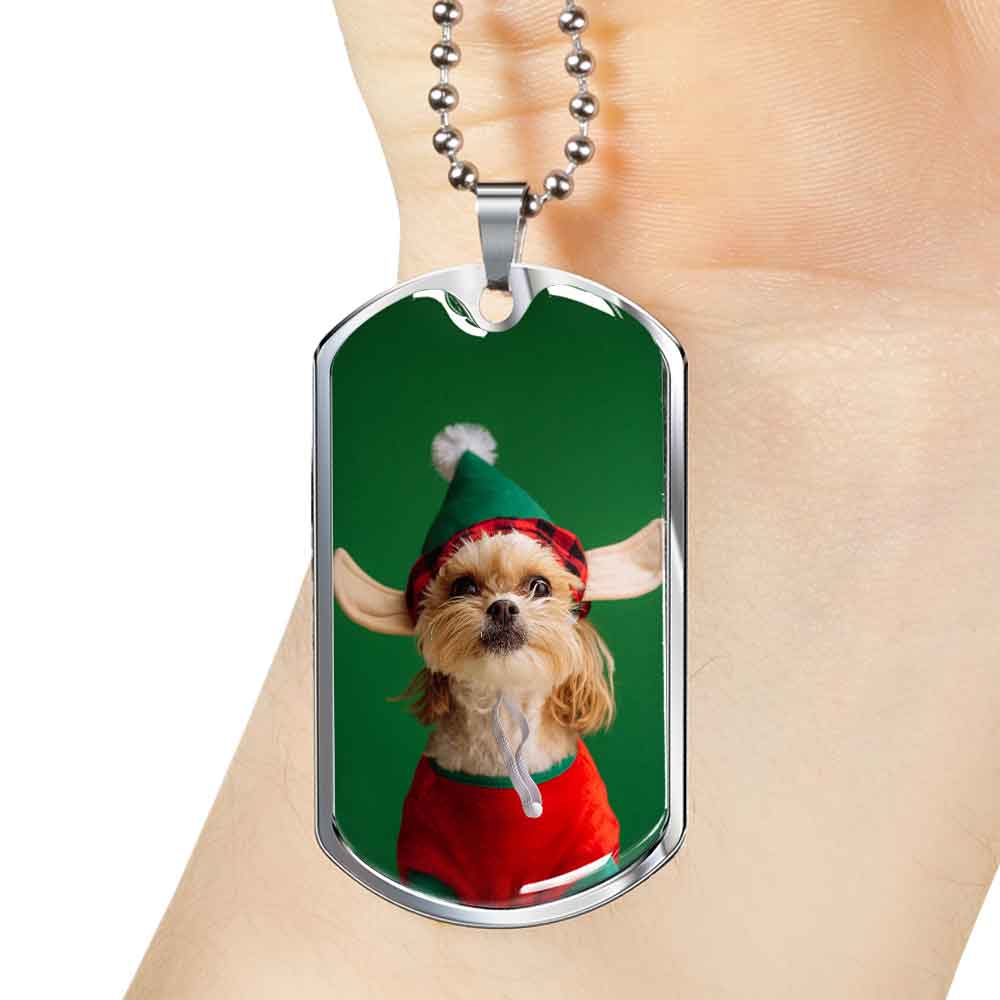 Personalized Custom Photo Shih Tzu Dog Tag Necklace (Put Your Pet on a Dog Tag Necklace)