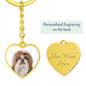 Personalized Custom Photo Shih Tzu Heart Keychain (Put Your Pet on a Keychain)