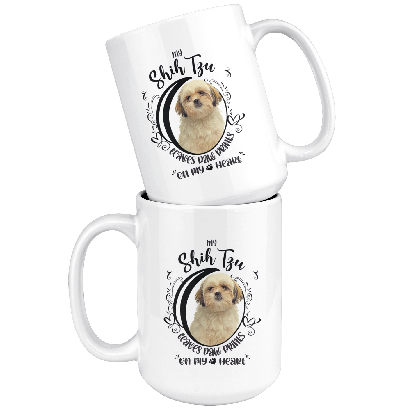 My Shih Tzu Leaves Paw Prints On My Heart White Shih Tzu Mug