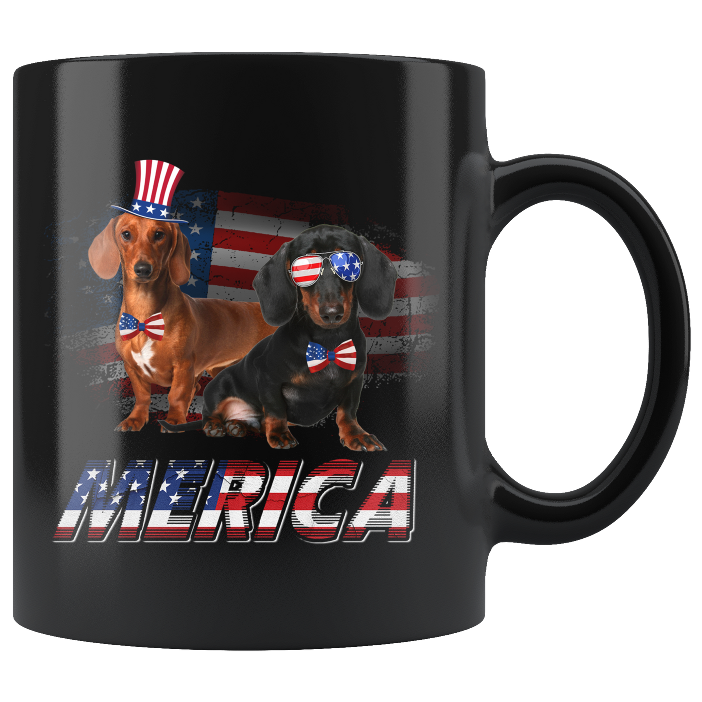 Dachshund 4th of July Merica Dachshund Dog Lover Mug