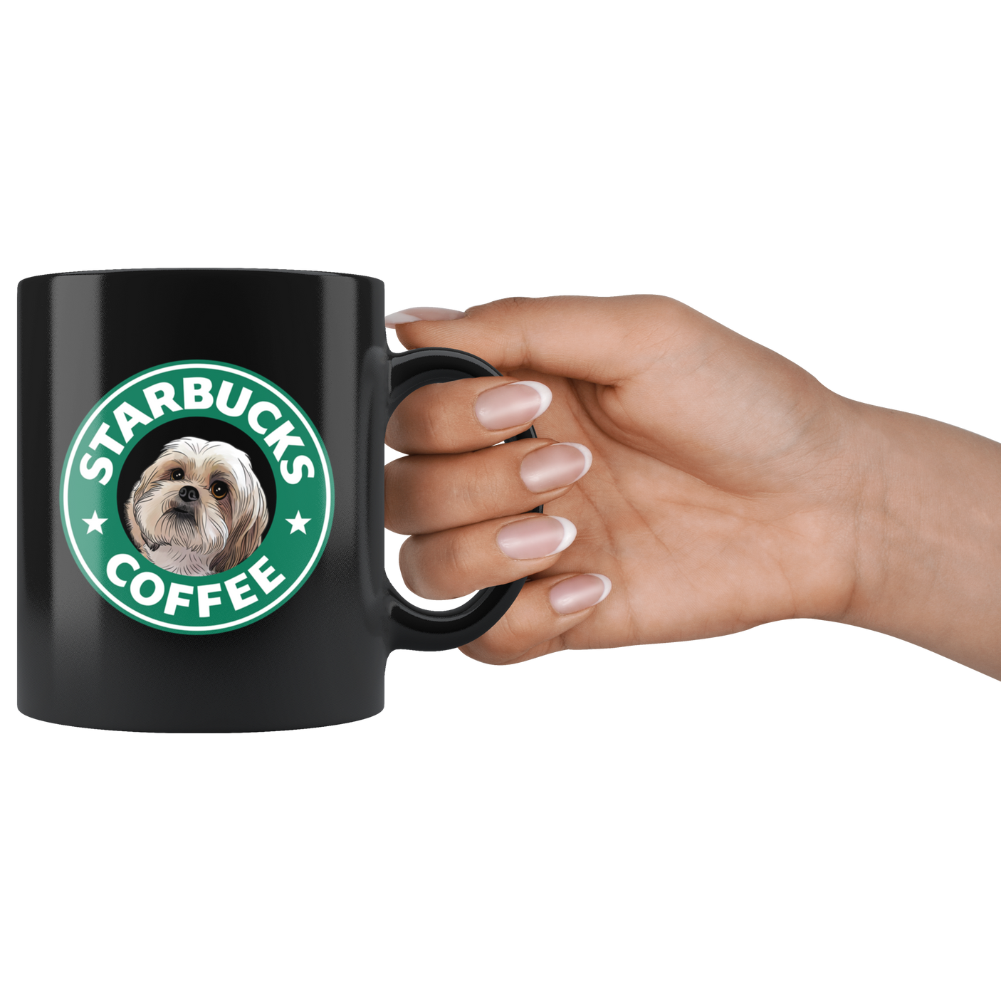 Shih Tzu Starbucks Coffee Funny Shih Tzu Black Coffee Mug