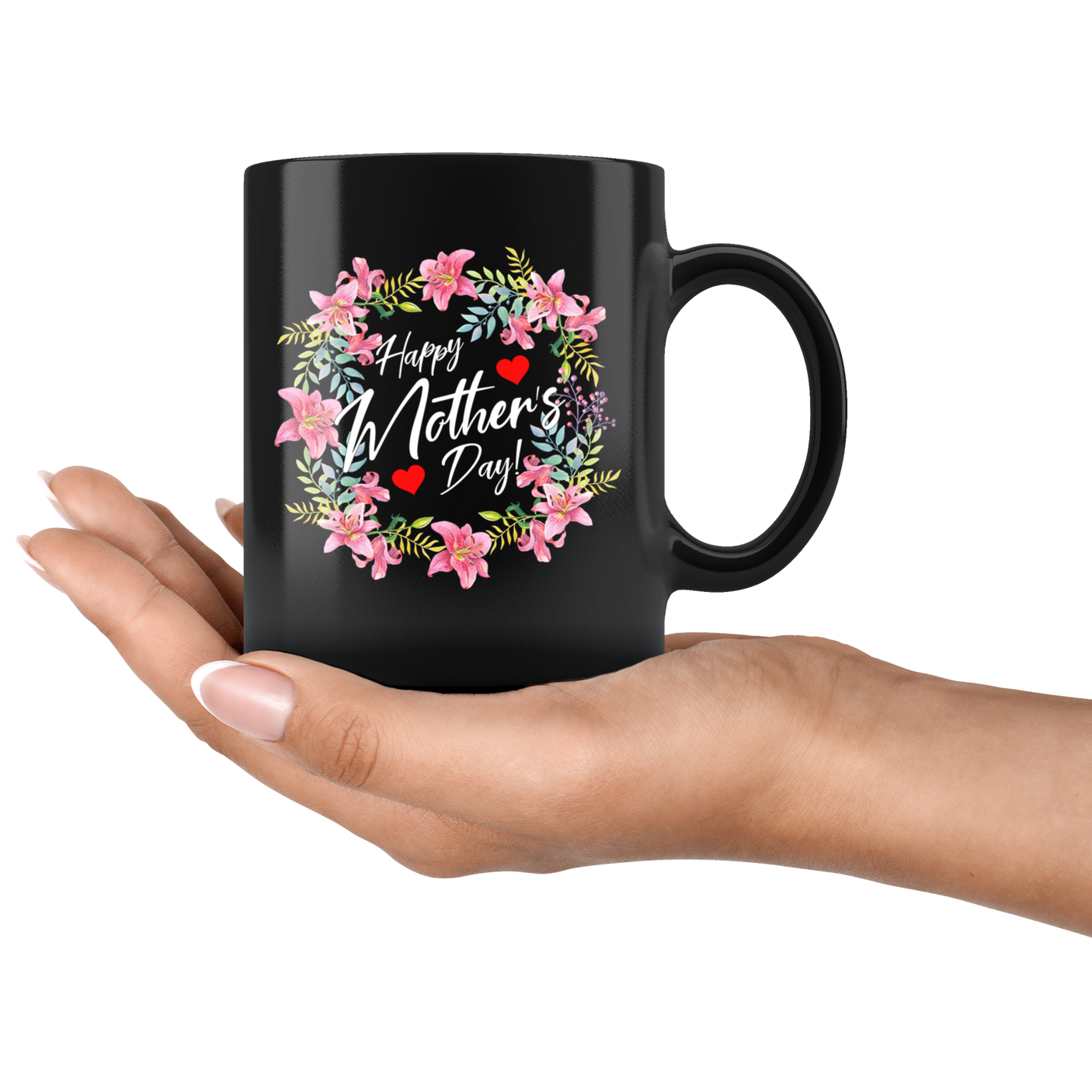 Happy Mothers Day Wreath|Gift for Mom|Mom Coffee Mug Gift|Mom Gift Flower Mug