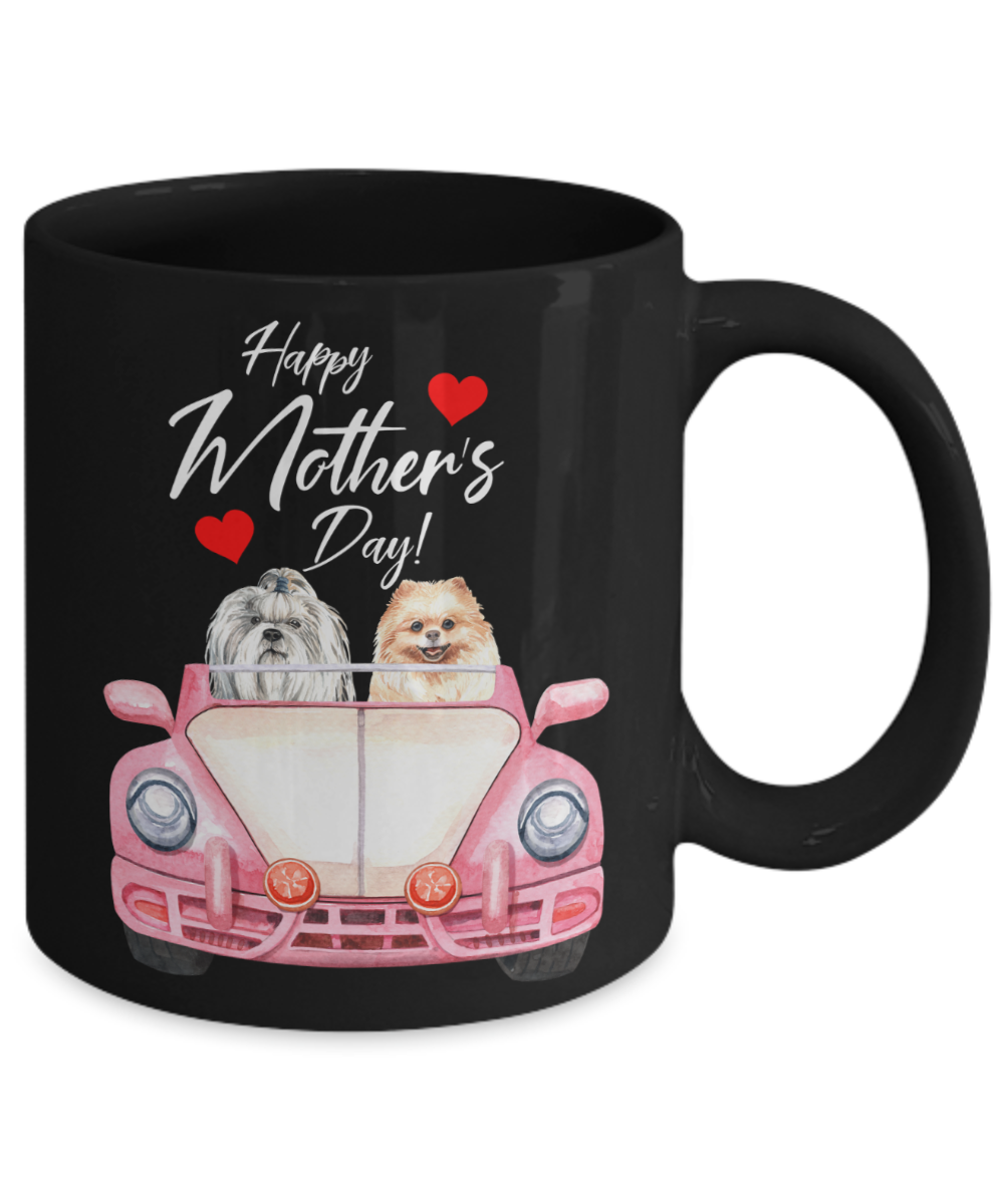 Happy Mothers Day Coffee Mug Gift|Shihtzu Pomeranian Mothers Day Dog Lover Gift