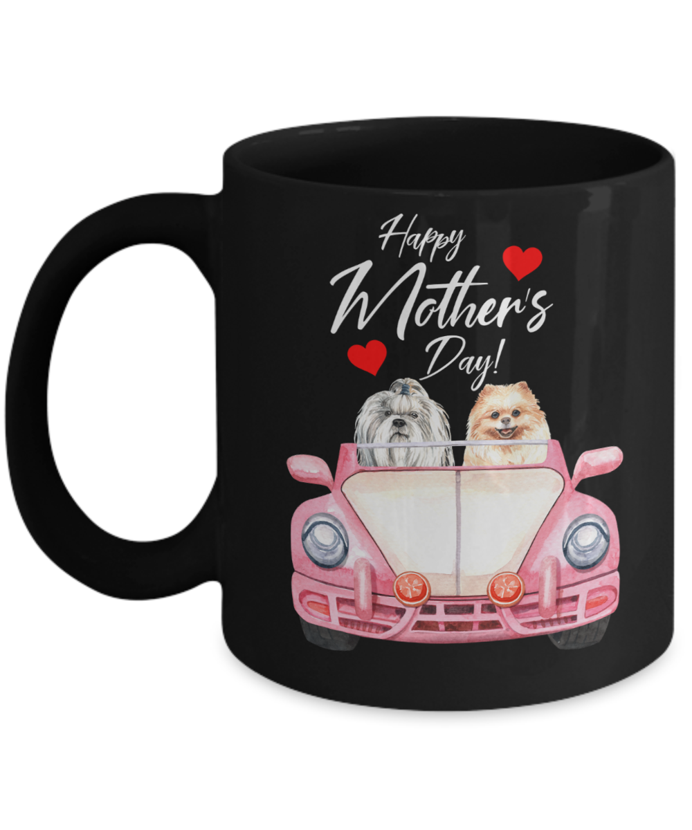 Happy Mothers Day Coffee Mug Gift|Shihtzu Pomeranian Mothers Day Dog Lover Gift