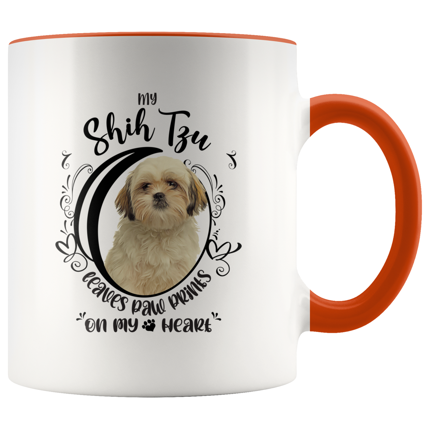 My Shih Tzu Leaves Paw Prints On My Heart White Shih Tzu Color Mug