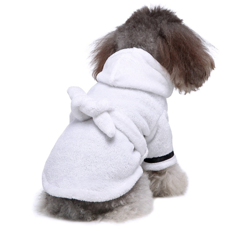 Pet Pajama Bathrobe With Hood, Dog Bath Towel for Puppy Small Dogs Cats