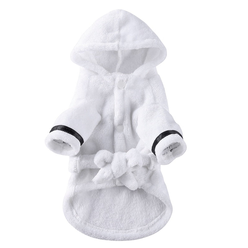 Pet Pajama Bathrobe With Hood, Dog Bath Towel for Puppy Small Dogs Cats