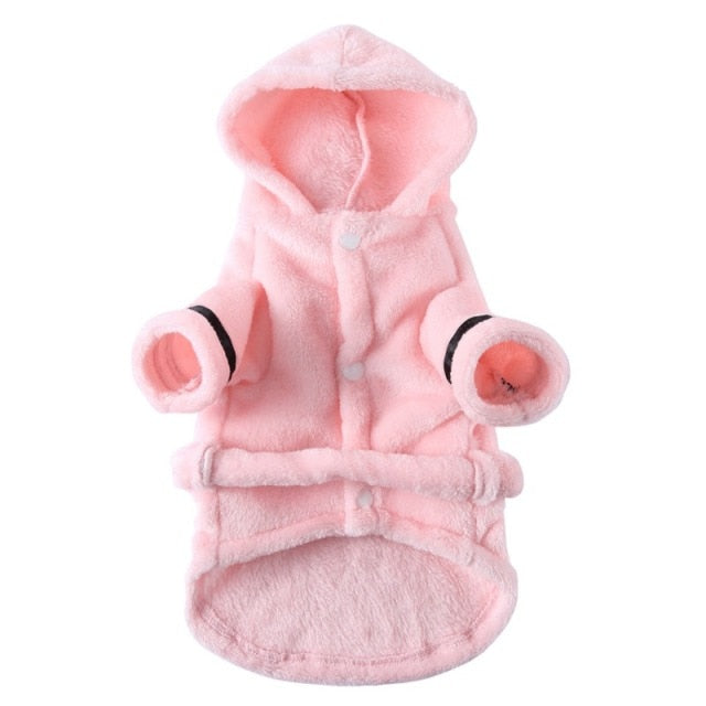 Pet Pajama Bathrobe With Hood, Dog Bath Towel for Puppy Small Dogs Cats