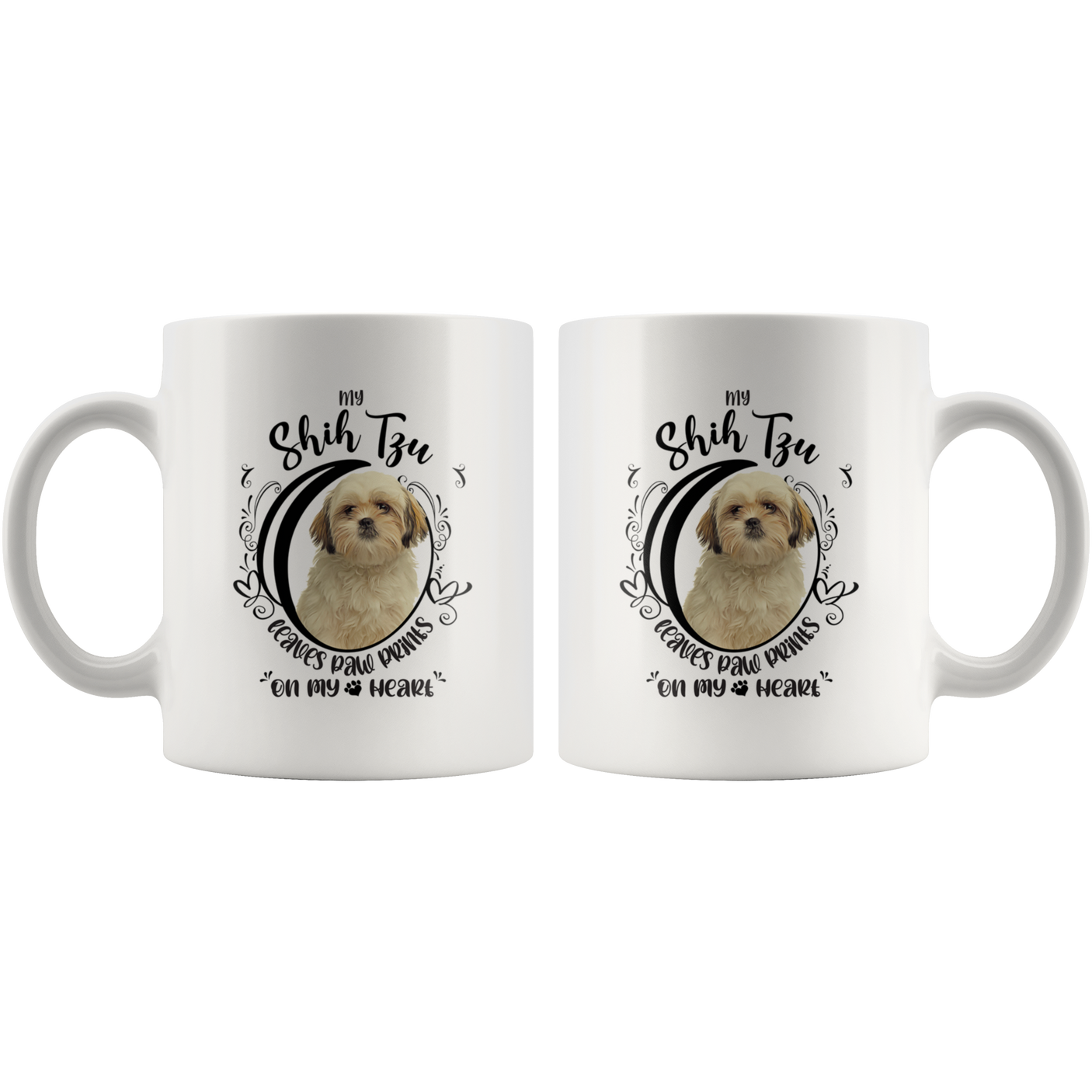 My Shih Tzu Leaves Paw Prints On My Heart White Shih Tzu Mug