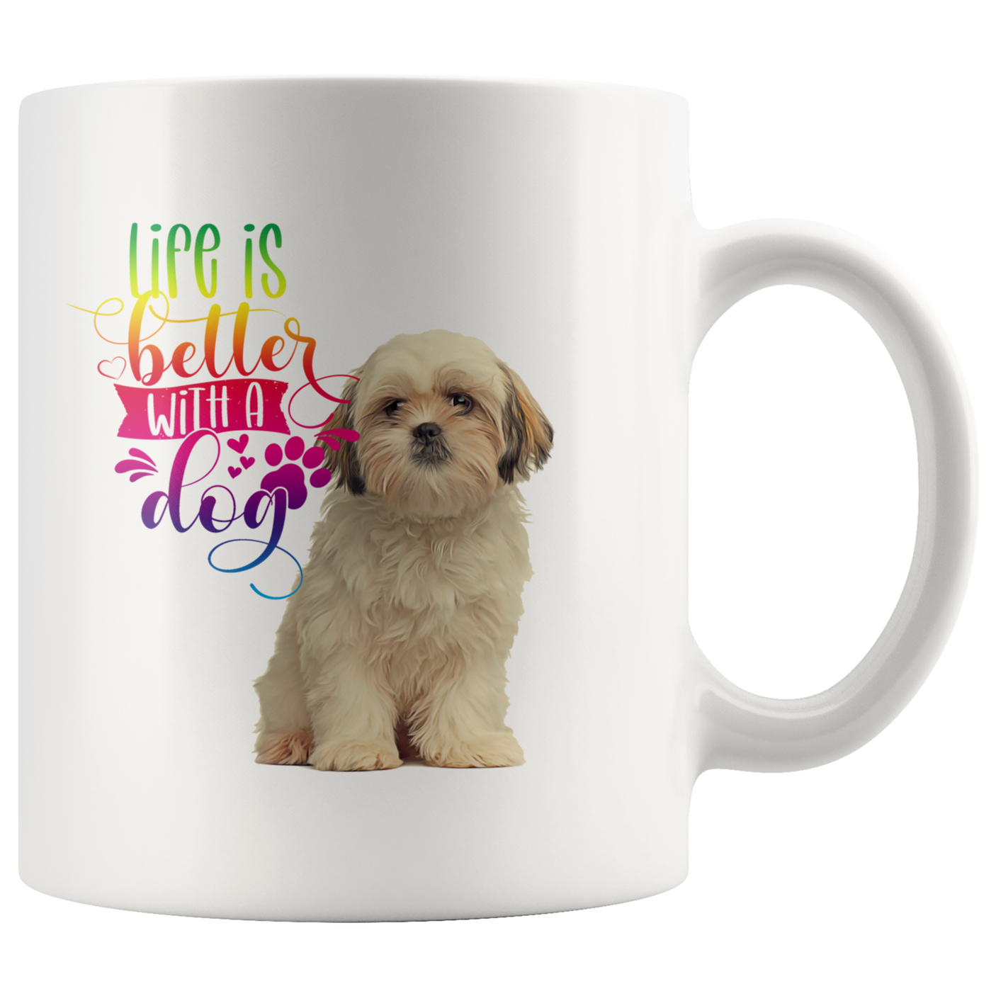 Life Is Better With A Dog Shih Tzu 2-Toned Color Mug