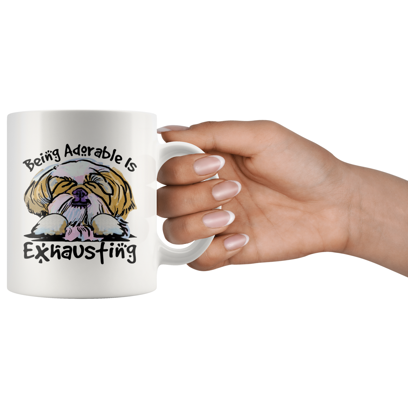 Being Adorable is Exhausting Funny Shih Tzu Dog Lover Coffee Mug