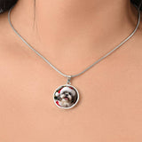 Personalized Custom Photo Shih Tzu Circle Necklace (Put Your Shih Tzu on a Necklace)