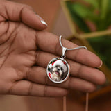 Personalized Custom Photo Shih Tzu Circle Necklace (Put Your Shih Tzu on a Necklace)