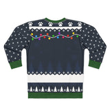 Custom dog name Christmas sweatshirt with Santa hat