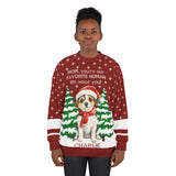 Dog Mom holiday sweatshirt with dog illustration