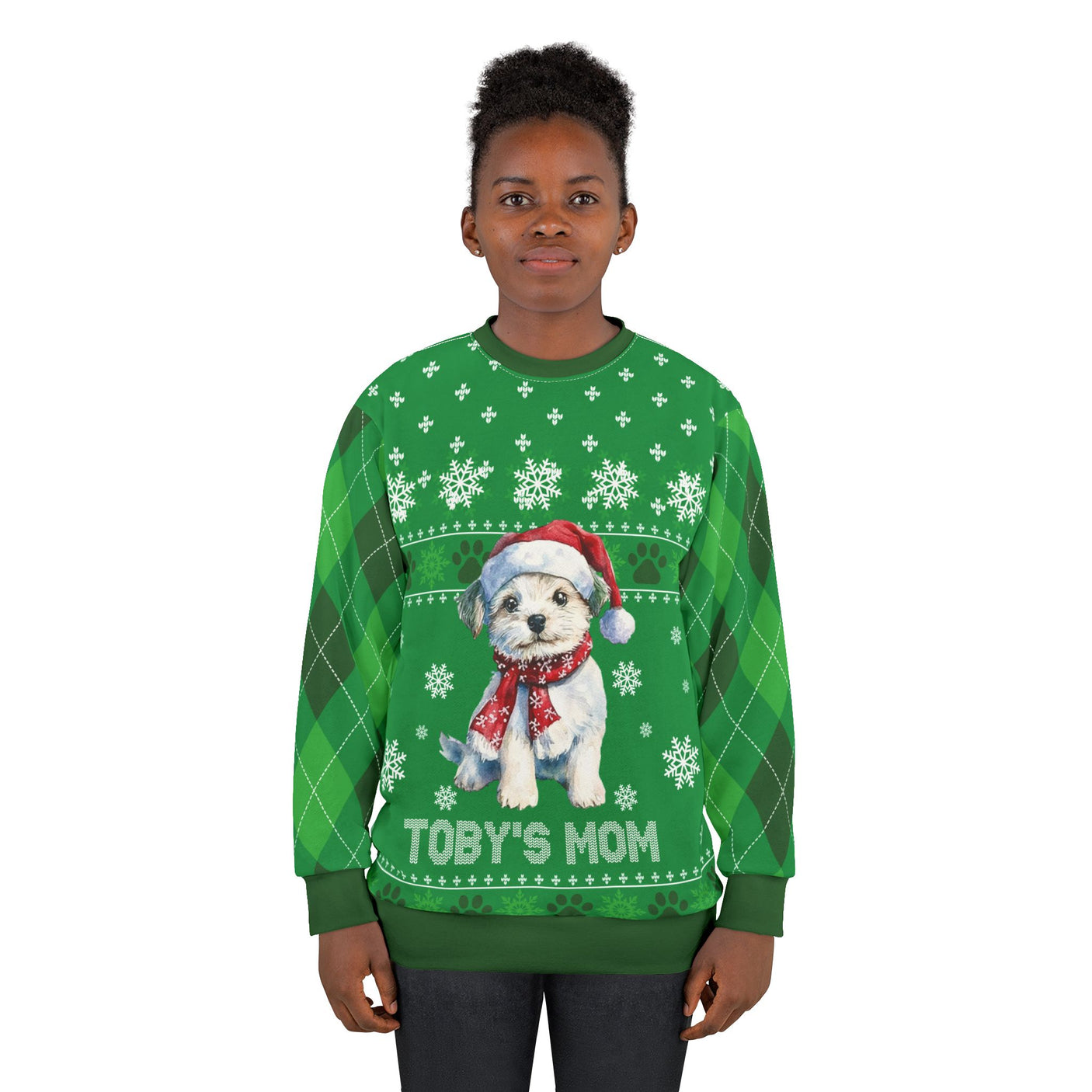 Dog name AOP sweatshirt for Christmas