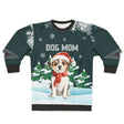 Festive dog lover sweatshirt with snowflakes