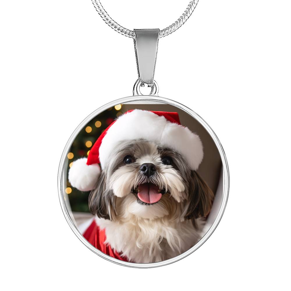 Personalized Custom Photo Shih Tzu Circle Necklace (Put Your Shih Tzu on a Necklace)