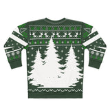 AOP Sweatshirt – Personalized Two Dogs Christmas Sweater | Custom Pet Name Holiday Sweatshirt