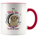My Shih Tzu Leaves Paw Prints On My Heart White Shih Tzu 2-Toned Color Mug (Colorful Text)