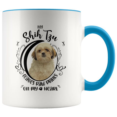 My Shih Tzu Leaves Paw Prints On My Heart White Shih Tzu Color Mug