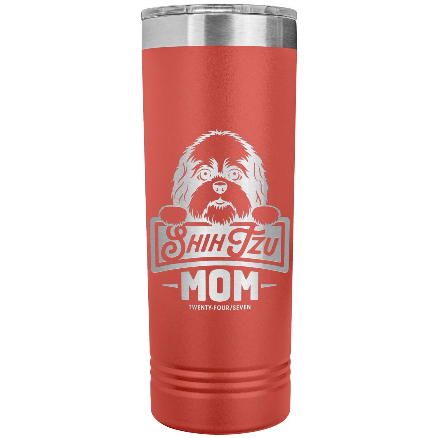 22 OZ. SKINNY TUMBLER -Shih Tzu Mom - Peeking