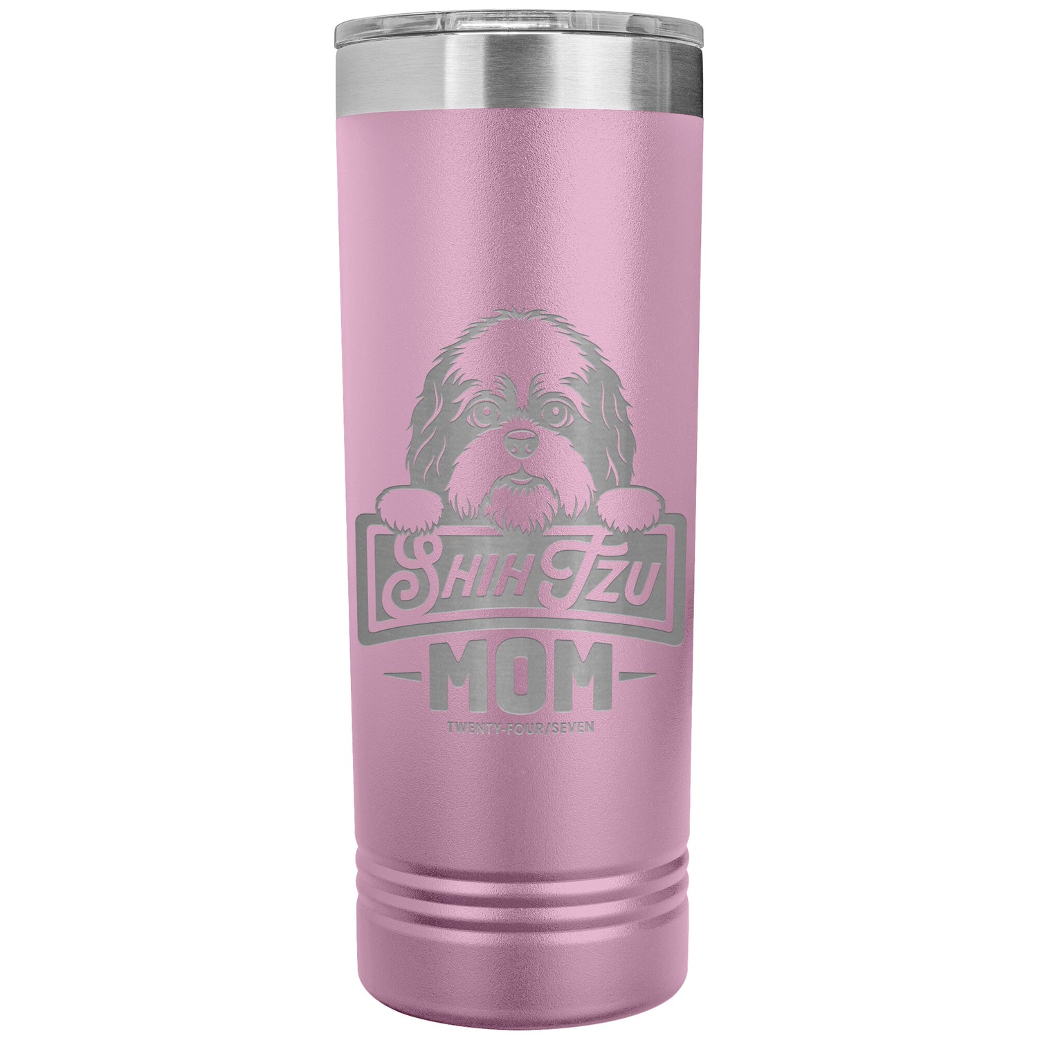 22 OZ. SKINNY TUMBLER -Shih Tzu Mom - Peeking