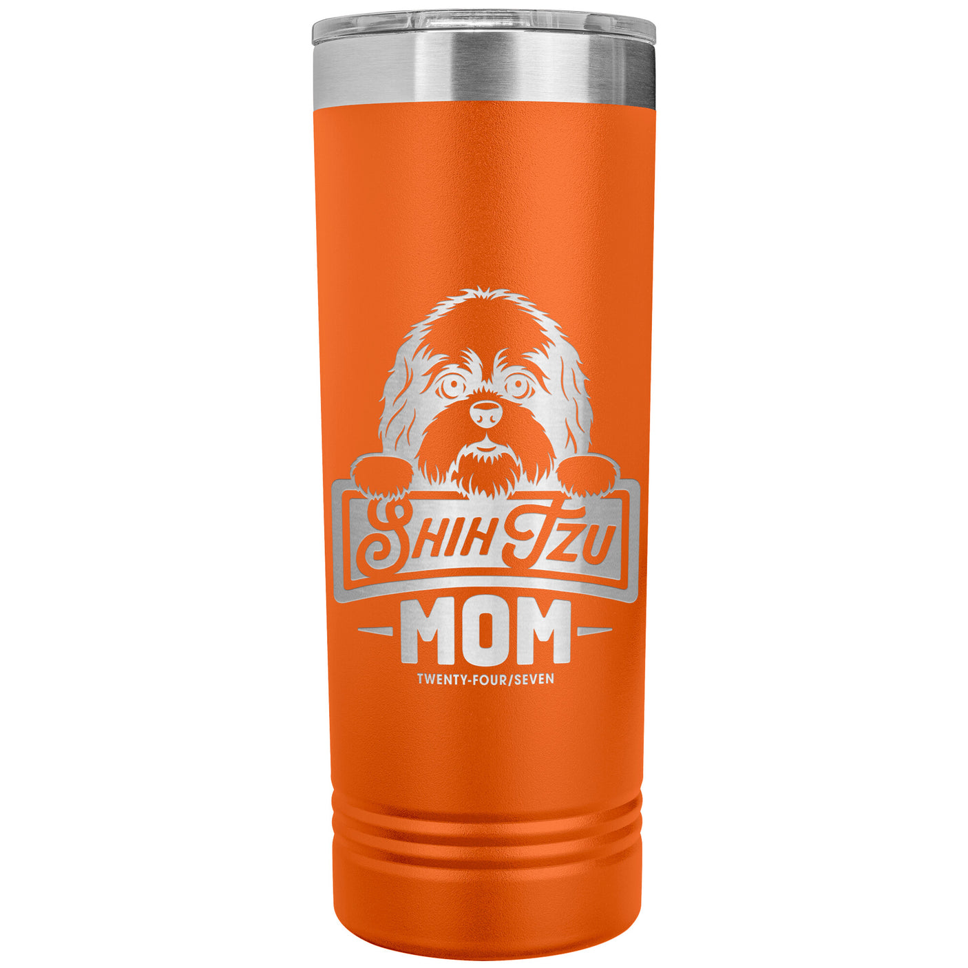 22 OZ. SKINNY TUMBLER -Shih Tzu Mom - Peeking
