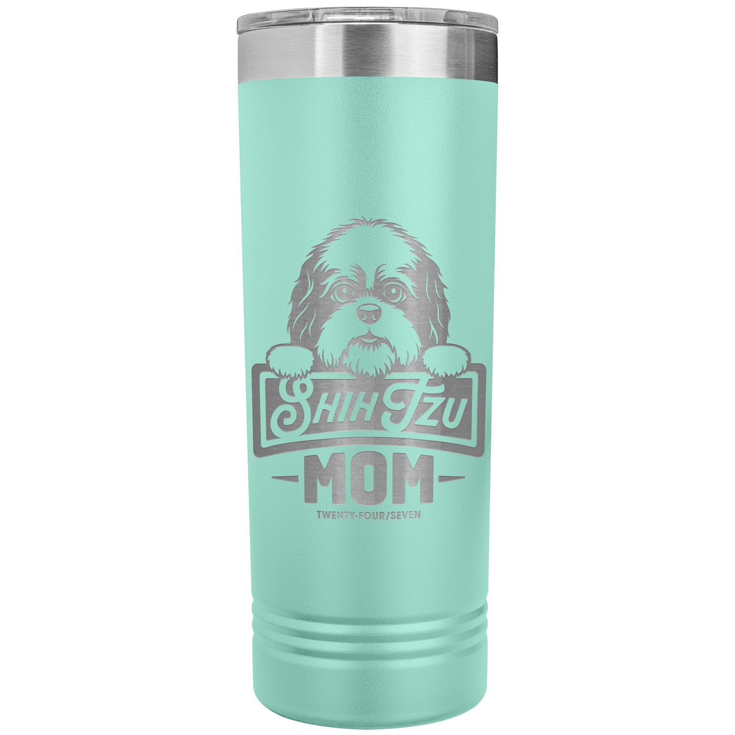 22 OZ. SKINNY TUMBLER -Shih Tzu Mom - Peeking