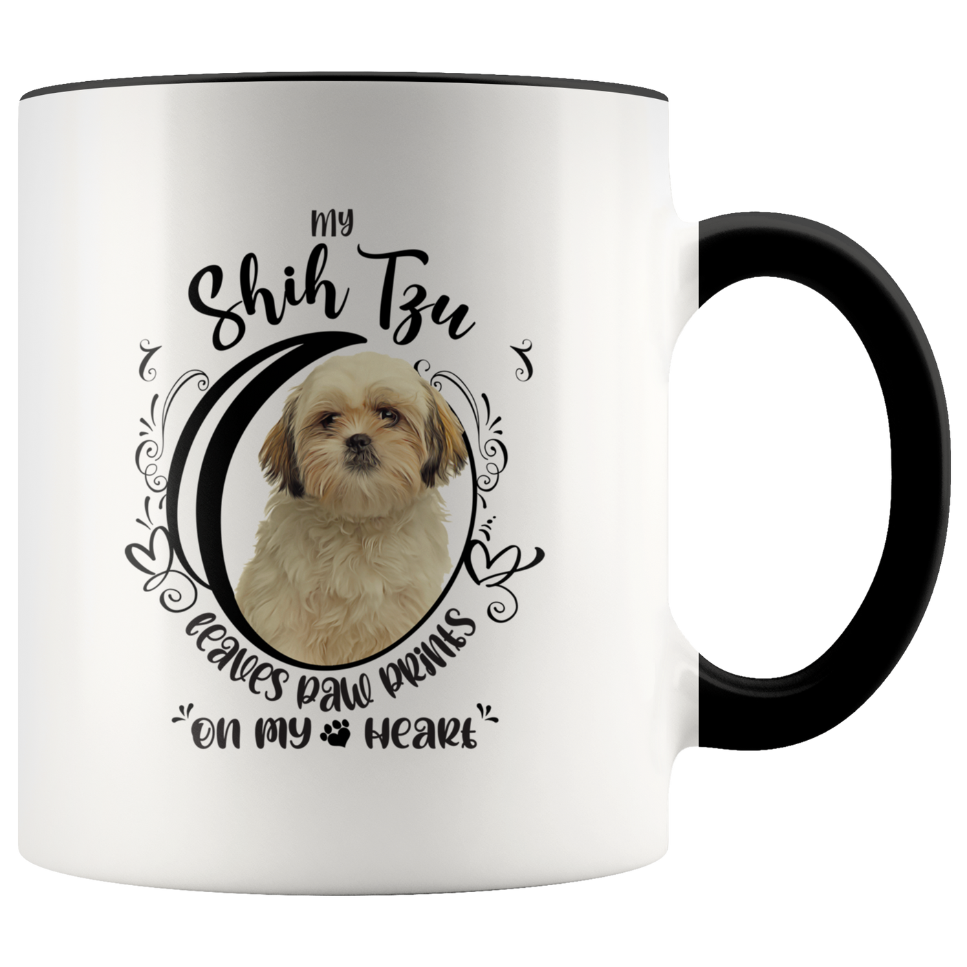 My Shih Tzu Leaves Paw Prints On My Heart White Shih Tzu Color Mug