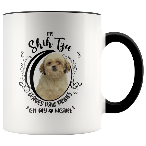 My Shih Tzu Leaves Paw Prints On My Heart White Shih Tzu Color Mug