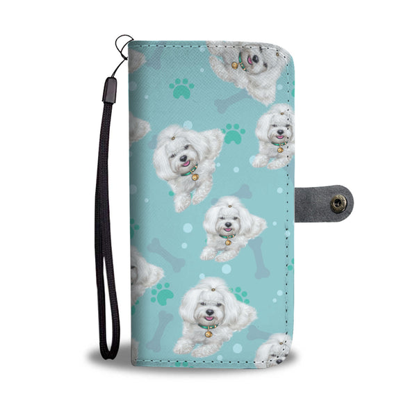 SHIH TZU Paw and Bone Design Shih Tzu Phone Wallet Case