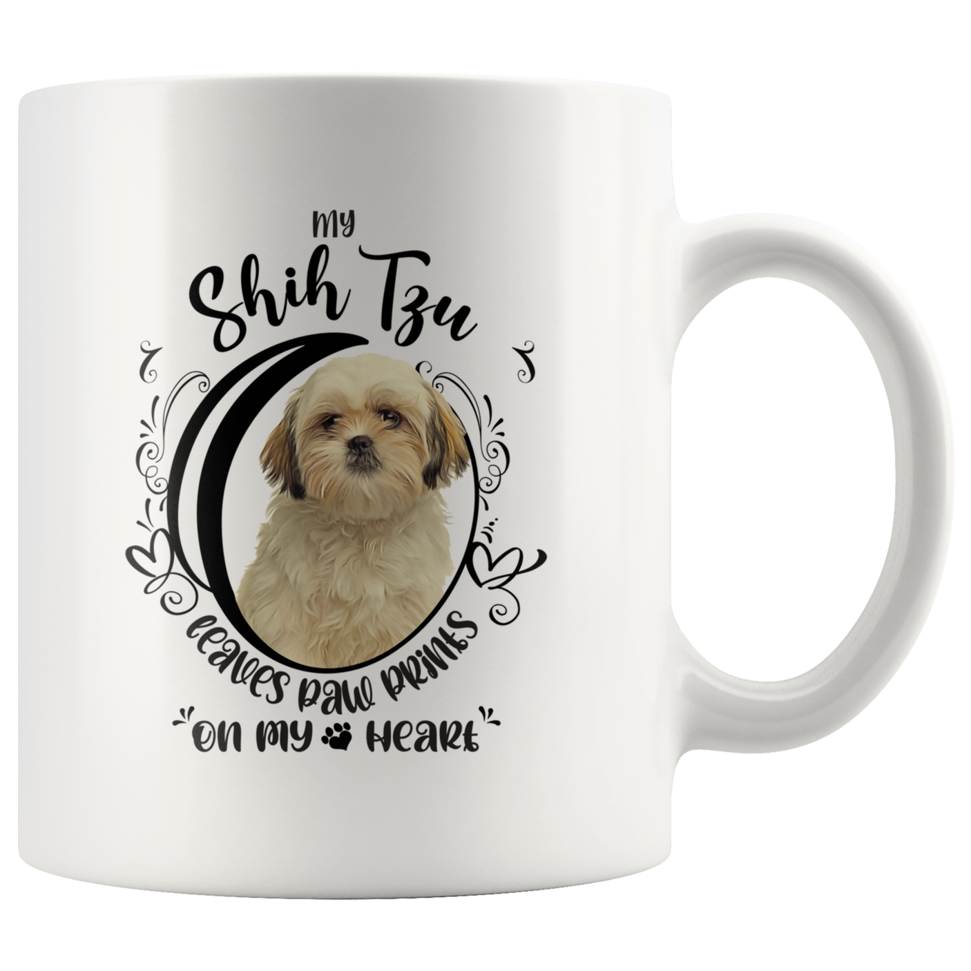 My Shih Tzu Leaves Paw Prints On My Heart White Shih Tzu Mug