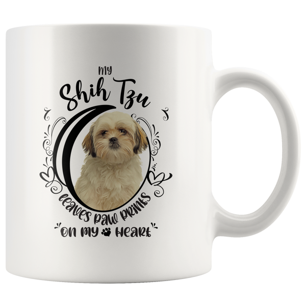 My Shih Tzu Leaves Paw Prints On My Heart White Shih Tzu Mug