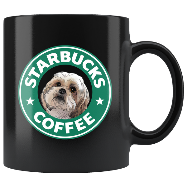 Shih Tzu Starbucks Coffee Funny Shih Tzu Black Coffee Mug