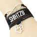 SHIHTZU LOVE Infinity Love Leather Braided Bracelet With Paw Print Charms