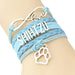 SHIHTZU LOVE Infinity Love Leather Braided Bracelet With Paw Print Charms