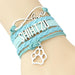 SHIHTZU LOVE Infinity Love Leather Braided Bracelet With Paw Print Charms