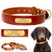 Personalized Dog ID Collar Leather Customized Engraved Pet ID Tag