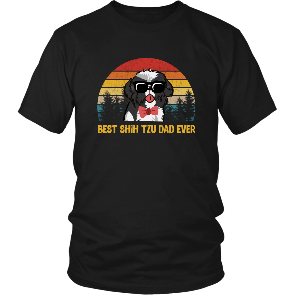 Best Shih Tzu Dad Ever Funny Shih Tzu TShirt